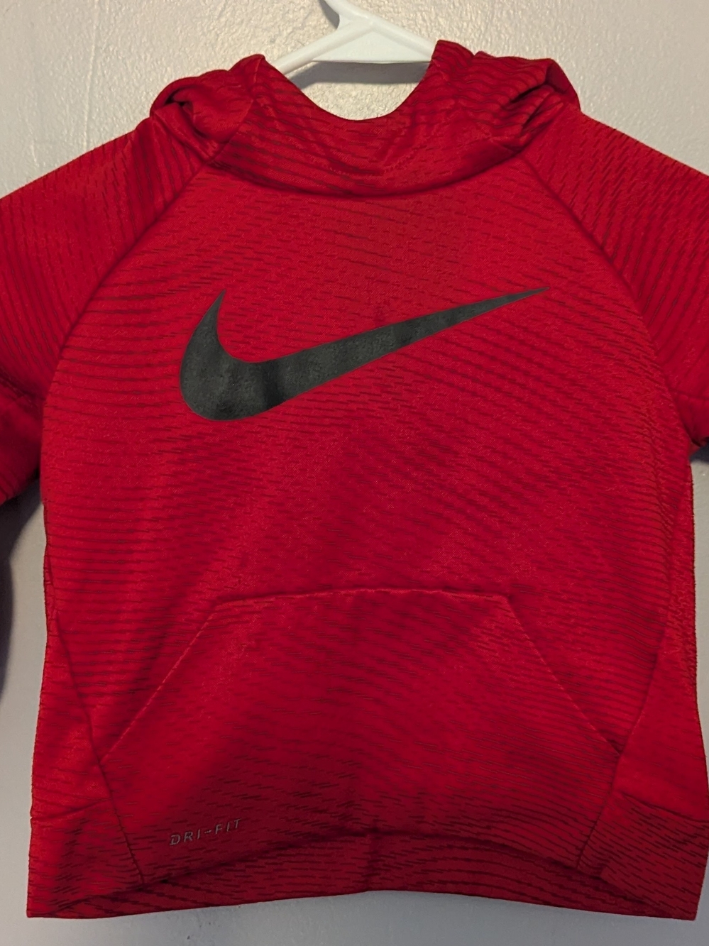Nike Red Hoodie with Black Swoosh - Kids